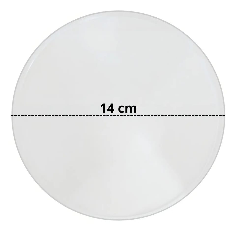 Base redonda de acrílico transparente de 14 cm cortada a laser